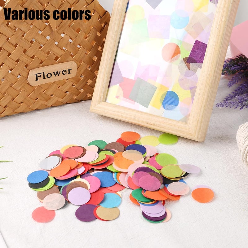 Koogel 1 Inch Round Tissue Paper, Table Confetti Dots Multicolor Circles 20 Assorted Colors for Arts Greeting Cards Scrapbooking DIY 2400 PCS - Image 2
